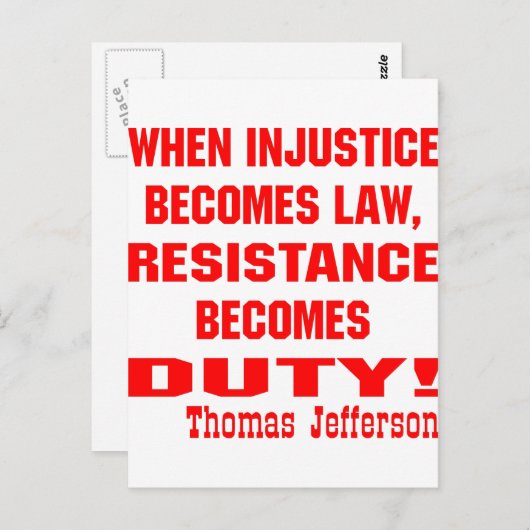 Onrecht wordt de wet verzet wordt een plicht briefkaart (Voorkant / Achterkant)