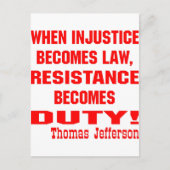 Onrecht wordt de wet verzet wordt een plicht briefkaart (Voorkant)