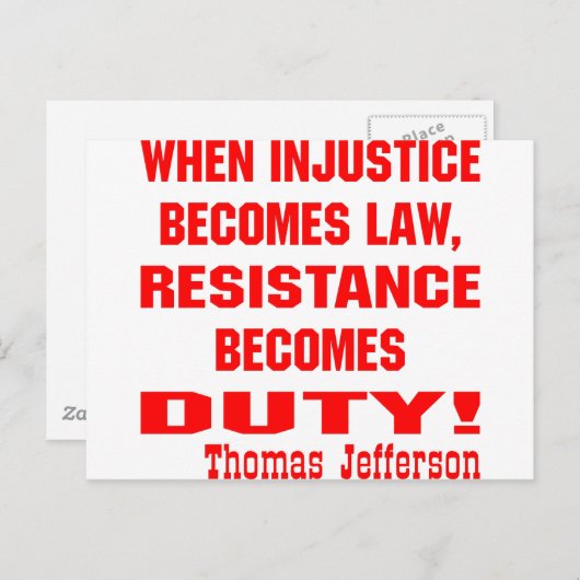 Onrecht wordt de wet verzet wordt een plicht briefkaart (Voorkant / Achterkant)