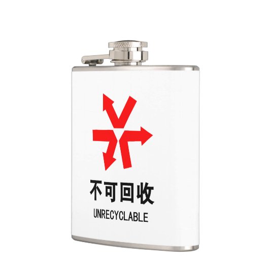 Onrecycleerbaar ~ Hanzi-teken voor Chinese taal Heupfles (Links)