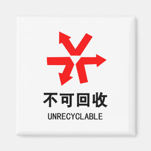 Onrecycleerbaar ~ Hanzi-teken voor Chinese taal Magneet