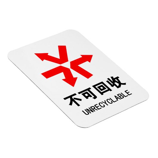 Onrecycleerbaar ~ Hanzi-teken voor Chinese taal Magneet (Rechterzijde)