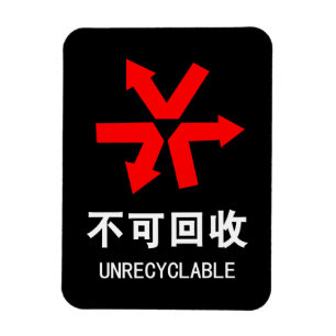 Onrecycleerbaar ~ Hanzi-teken voor Chinese taal Magneet