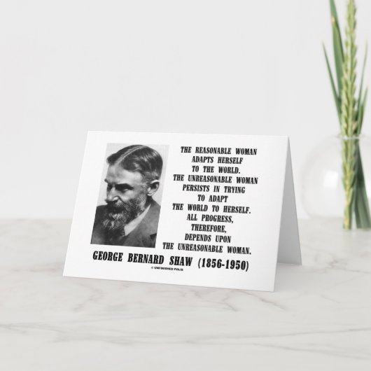 Onredelijk Woman Progress G.B. Shaw Citaat Kaart (Voorkant)