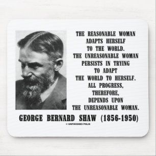 Onredelijk Woman Progress G.B. Shaw Citaat Muismat