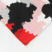 Onregelmatig Abstract Patroon Rood Zwart Wit Ontwe Fleece Deken (Hoek)