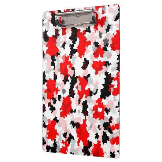 Onregelmatig Abstract Patroon Rood Zwart Wit Ontwe Klembord (Links)