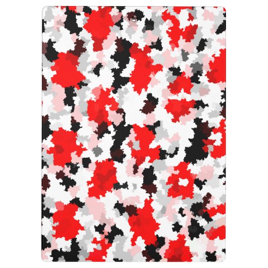 Onregelmatig Abstract Patroon Rood Zwart Wit Ontwe Klembord (Achterkant)