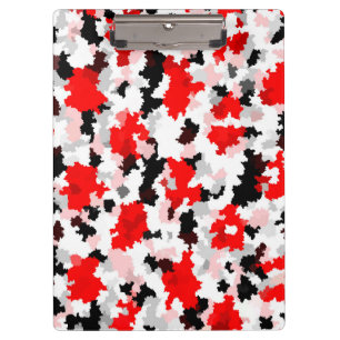 Onregelmatig Abstract Patroon Rood Zwart Wit Ontwe Klembord