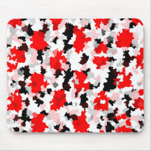 Onregelmatig Abstract Patroon Rood Zwart Wit Ontwe Muismat