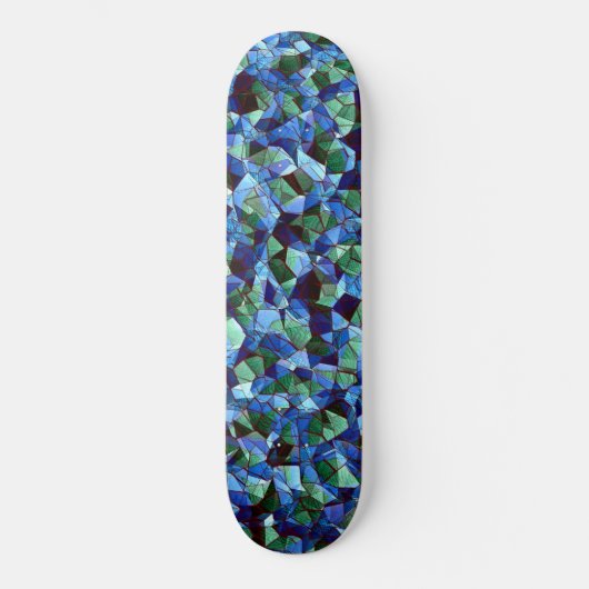 Onregelmatig en ongeorganiseerd mozaïekblauw persoonlijk skateboard (Voorkant)