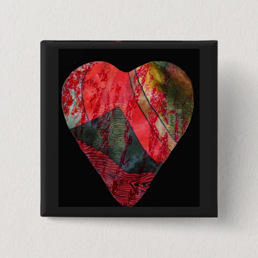onregelmatig hart vierkante button 5,1 cm (Voorkant)