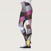 Onregelmatig raster: violet-geel Abstract schilder Leggings (Links)