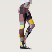 Onregelmatig raster: violet-geel Abstract schilder Leggings (Rechts)