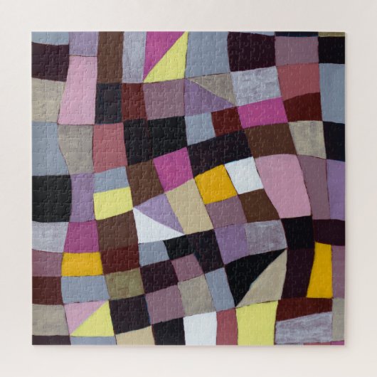 Onregelmatig raster: violet-geel Abstract schilder Legpuzzel (Verticaal)