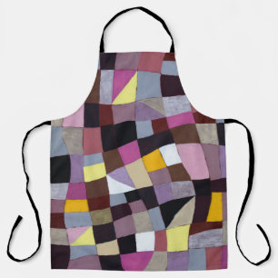 Onregelmatig raster: violet-geel Abstract schilder Schort