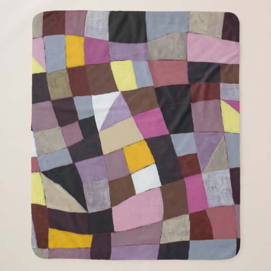 Onregelmatig raster: violet-geel Abstract schilder Sherpa Deken (Voorkant)