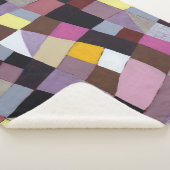 Onregelmatig raster: violet-geel Abstract schilder Sherpa Deken (3/4)