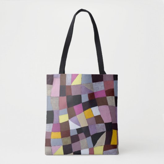Onregelmatig raster: violet-geel Abstract schilder Tote Bag (Voorkant)