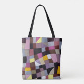 Onregelmatig raster: violet-geel Abstract schilder Tote Bag (Achterkant)