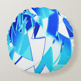 Onregelmatig verdraaide blauwe afbeeldingen knippe rond kussen