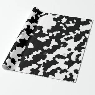 Onregelmatige Abstracte Mozaïek Zwart-wit Camo Cadeaupapier