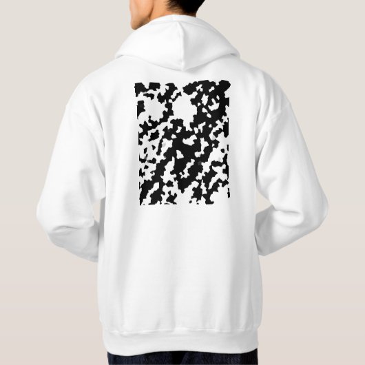 Onregelmatige Abstracte Mozaïek Zwart-wit Camo Hoodie (Achterkant)