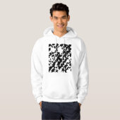 Onregelmatige Abstracte Mozaïek Zwart-wit Camo Hoodie (Voorkant volledig)