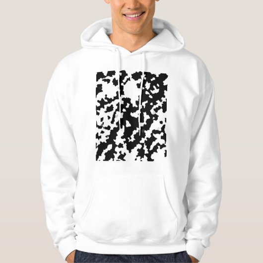 Onregelmatige Abstracte Mozaïek Zwart-wit Camo Hoodie (Voorkant)