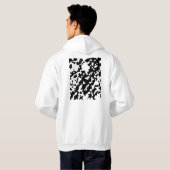 Onregelmatige Abstracte Mozaïek Zwart-wit Camo Hoodie (Achterkant volledig)
