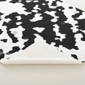 Onregelmatige Abstracte Mozaïek Zwart-wit Camo Sherpa Deken (3/4)