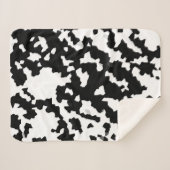 Onregelmatige Abstracte Mozaïek Zwart-wit Camo Sherpa Deken (Voorkant (horizontaal))