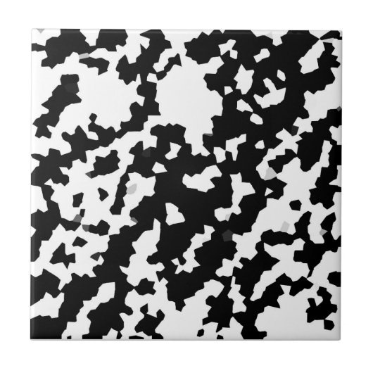 Onregelmatige Abstracte Mozaïek Zwart-wit Camo Tegeltje (Voorkant)