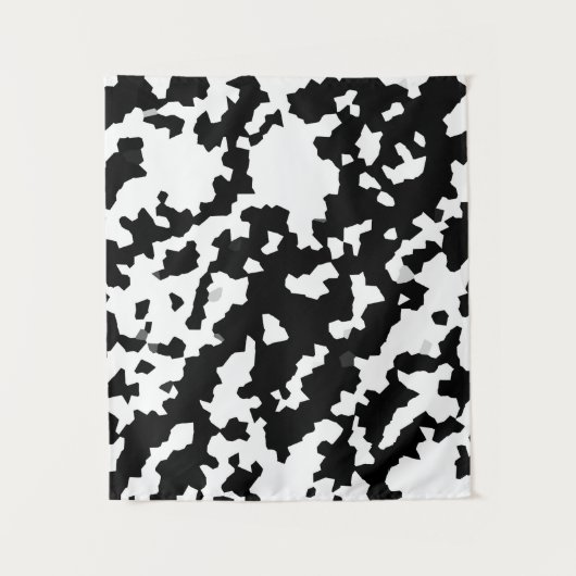Onregelmatige Abstracte Mozaïek Zwart-wit Camo Wandkleed (Voorkant)