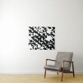 Onregelmatige Abstracte Mozaïek Zwart-wit Camo Wandkleed (In Situ (horizontaal))