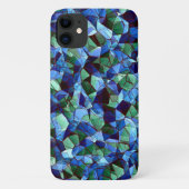 Onregelmatige blauwe en groene mozaïekoverlay Case-Mate iPhone case (Achterkant)