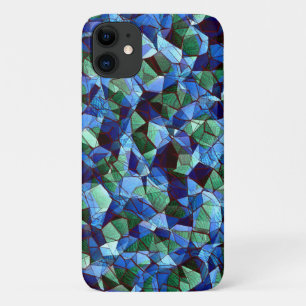 Onregelmatige blauwe en groene mozaïekoverlay Case-Mate iPhone case