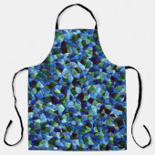 Onregelmatige blauwe en groene mozaïekoverlay schort (Voorkant)