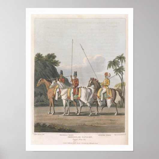 Onregelmatige Cavalerie, Bengaals Leger 1817, bord Poster (Voorkant)