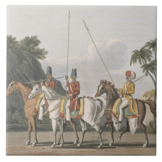 Onregelmatige Cavalerie, Bengaals Leger 1817, bord Tegeltje (Voorkant)