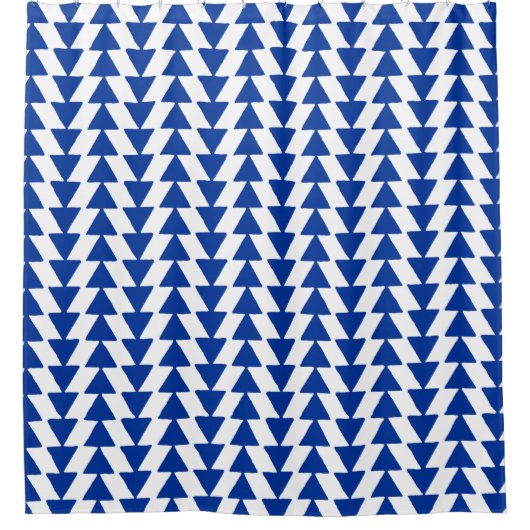 Onregelmatige driehoeken - Navy Blue op White Douchegordijn (Voorkant)