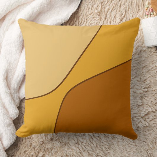 Onregelmatige Geel & Gouden Bruin Kwart Vormen Kussen (Deken)