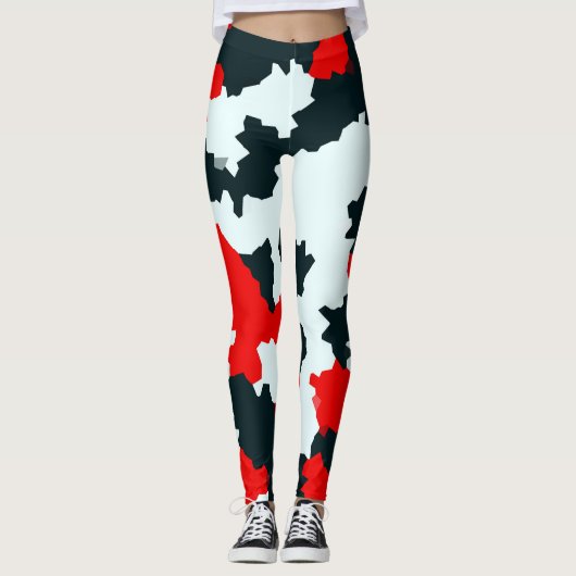 Onregelmatige geometrische Abstracte mozaïek camou Leggings (Voorkant)