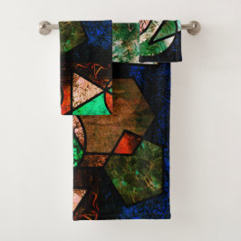 Onregelmatige geometrische vormen met vervormde te bad handdoek