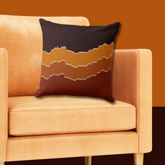 Onregelmatige gescheurde warme Sinaasappel & zwart Kussen (Black and Orange Pillow Torn Layer Pattern)