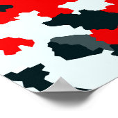 Onregelmatige kristallijne Abstracte Mozaïek Rode  Poster (Hoek)