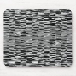 Onregelmatige lijnen - wit op zwart muismat