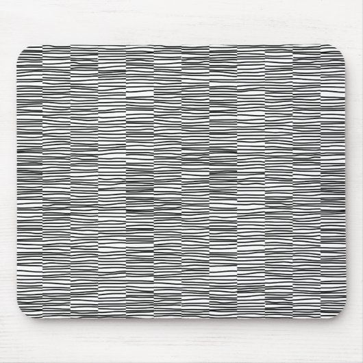 Onregelmatige lijnen - Zwart op wit Muismat (Voorkant)