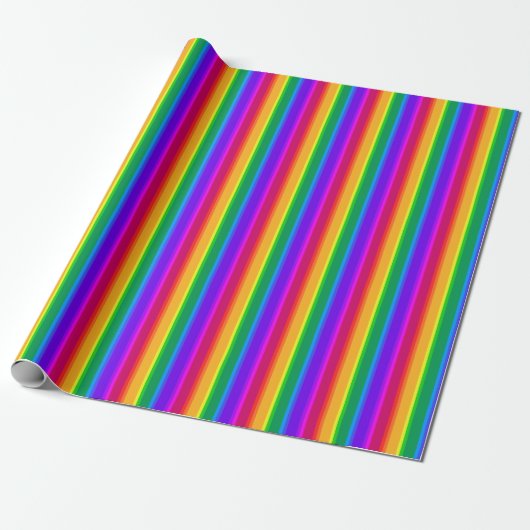 Onregelmatige regenboogstrepen cadeaupapier (Uitgerold)