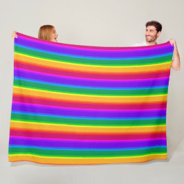 Onregelmatige regenboogstrepen fleece deken